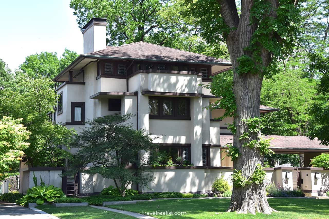 William E. Martin House by Frank Lloyd Wright in Oak Park, Illinois, US