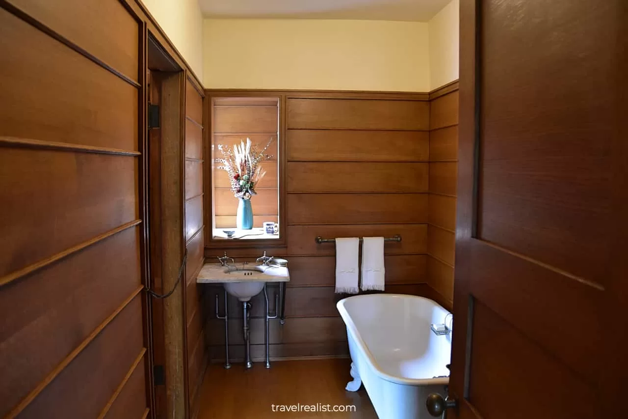 Bathroom in Frank Lloyd Wright Home & Studio in Oak Park, Illinois, US