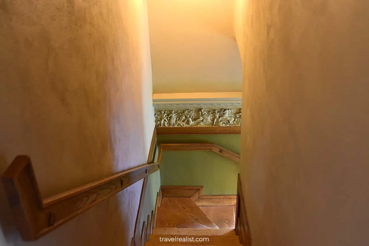 Staircase in Frank Lloyd Wright Home & Studio in Oak Park, Illinois, US