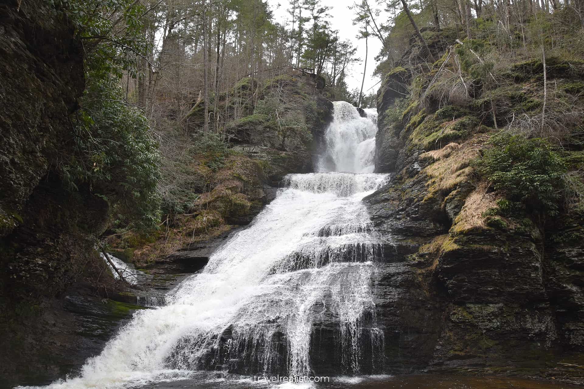 Dingmans Falls in Delaware Water Gap National Recreation Area, Pennsylvania, New Jersey, US