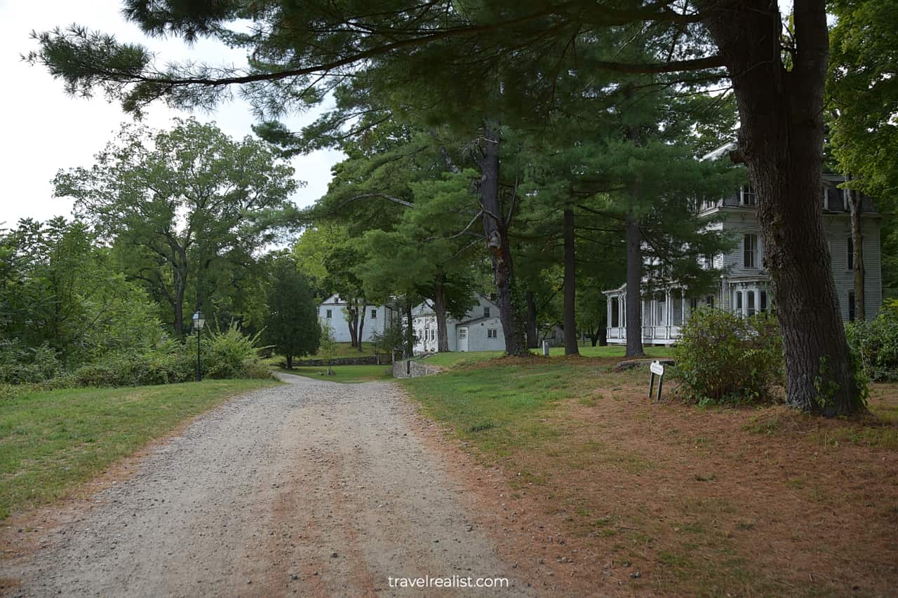 Unpaved road in Waterloo Village Historic Site, New Jersey, US