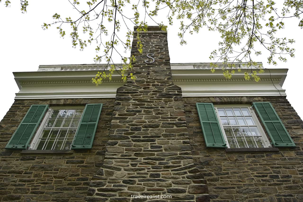 Springwood fireplace chimney in Home of Franklin D Roosevelt National Historic Site, New York, US