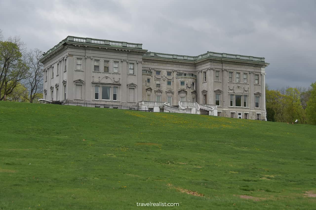 Mills Mansion view from Hudson River in Staatsburgh State Historic Site, New York, US