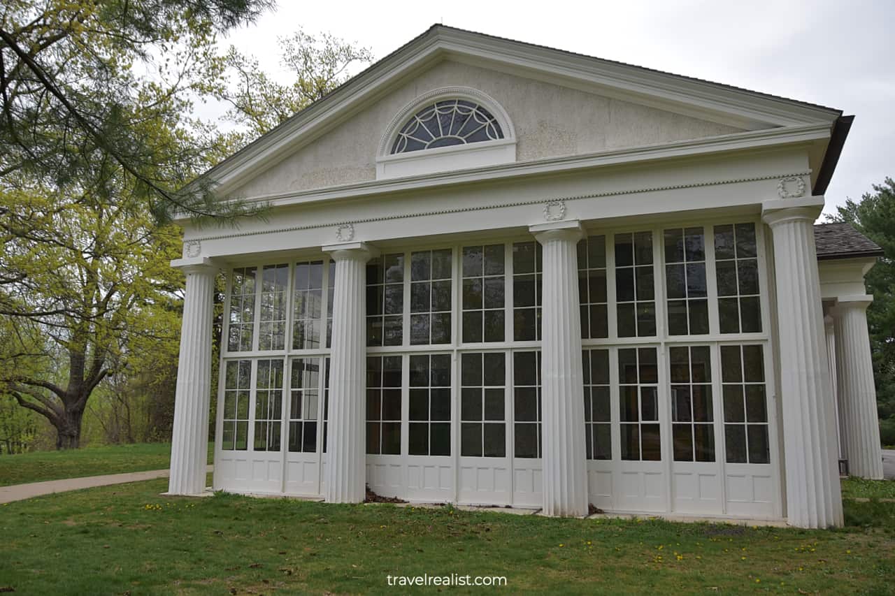 Visitor Center in Pavilion of Vanderbilt Mansion National Historic Site in New York, US