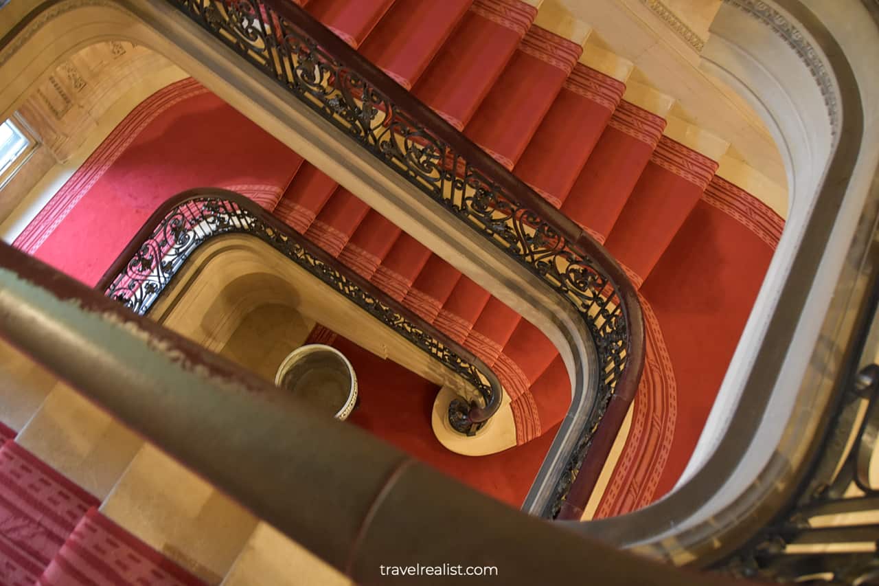 View from Grand Staircase in Vanderbilt Mansion National Historic Site, New York, US