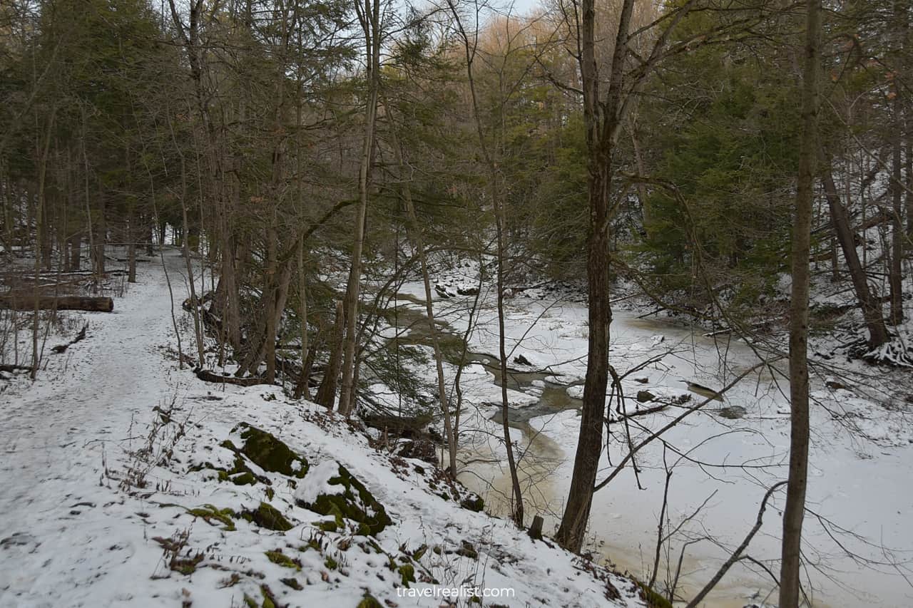 Cataract trail along Twenty Mile Creek in Ball's Falls Conservation Area, Lincoln, Ontario, Canada