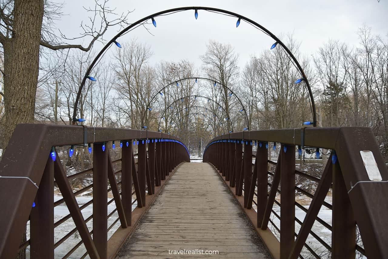 Pedestrian Bridge over Twenty Mile Creek in Ball's Falls Conservation Area, Lincoln, Ontario, Canada