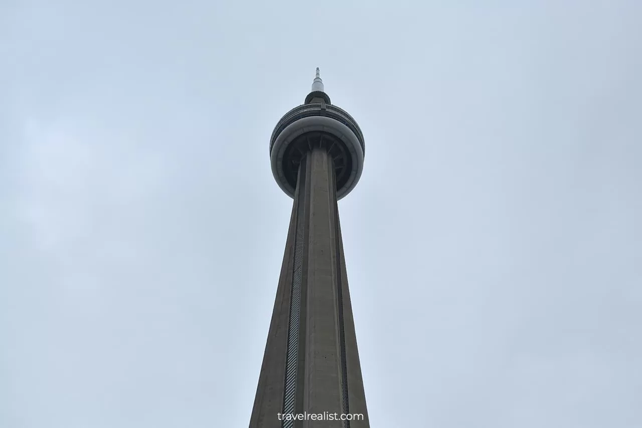 CN Tower view from ground in Toronto, Ontario, Canada