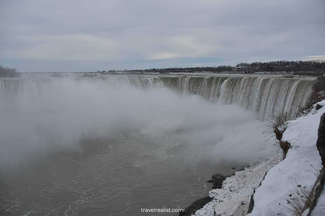 Horseshoe Falls winter views from Niagara Falls, Ontario, Canada