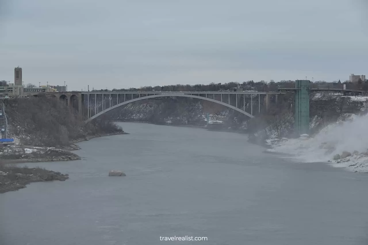 Rainbow Bridge over Niagara River views from Niagara Falls, Ontario, Canada