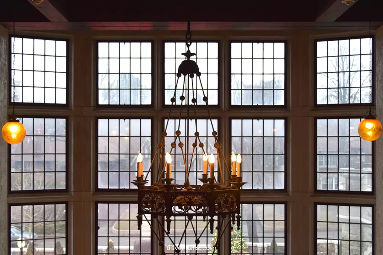 Chandelier in Landing at Casa Loma in Toronto, Ontario, Canada