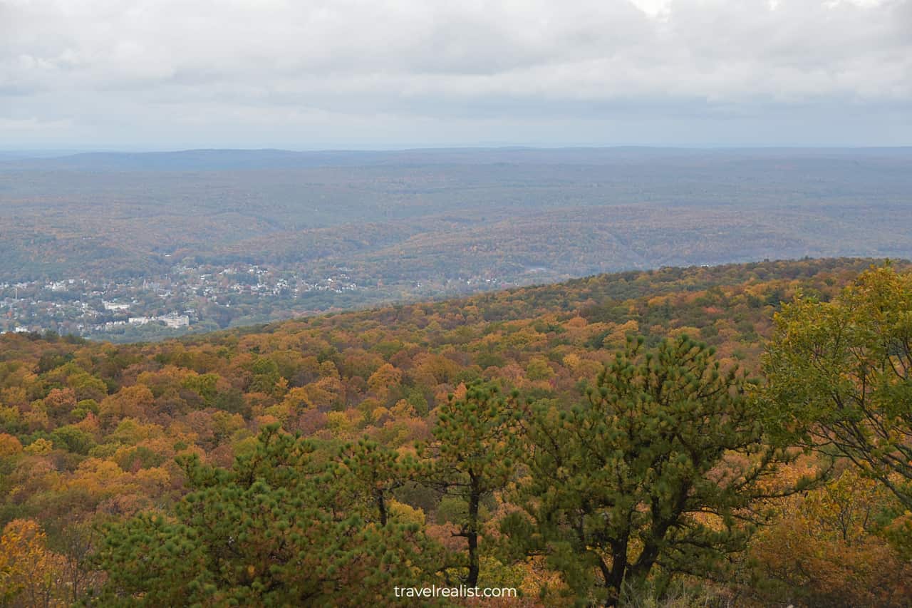 Fall foliage and mountains in High Point State Park, New Jersey, US