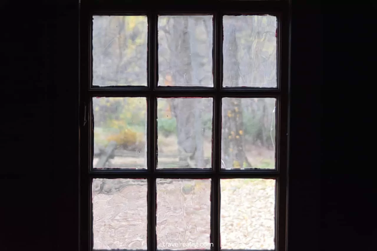 Window at Wick House in Jockey Hollow in Morristown National Historical Park, New Jersey, US