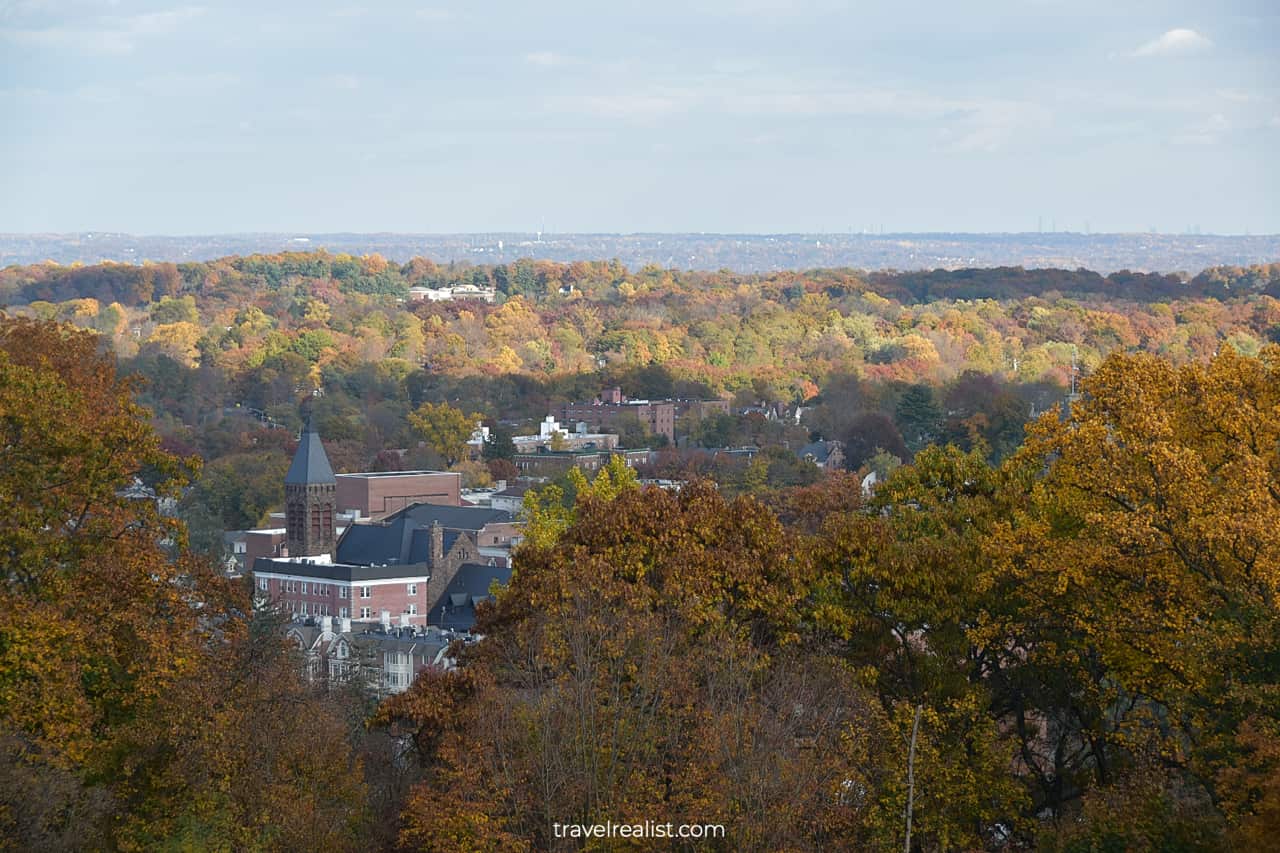 Morristown views from Fort Nonsense in Morristown National Historical Park, New Jersey, US