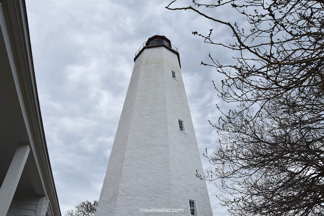 Sandy Hook Lighthouse views in Gateway National Recreation Area, New Jersey, US