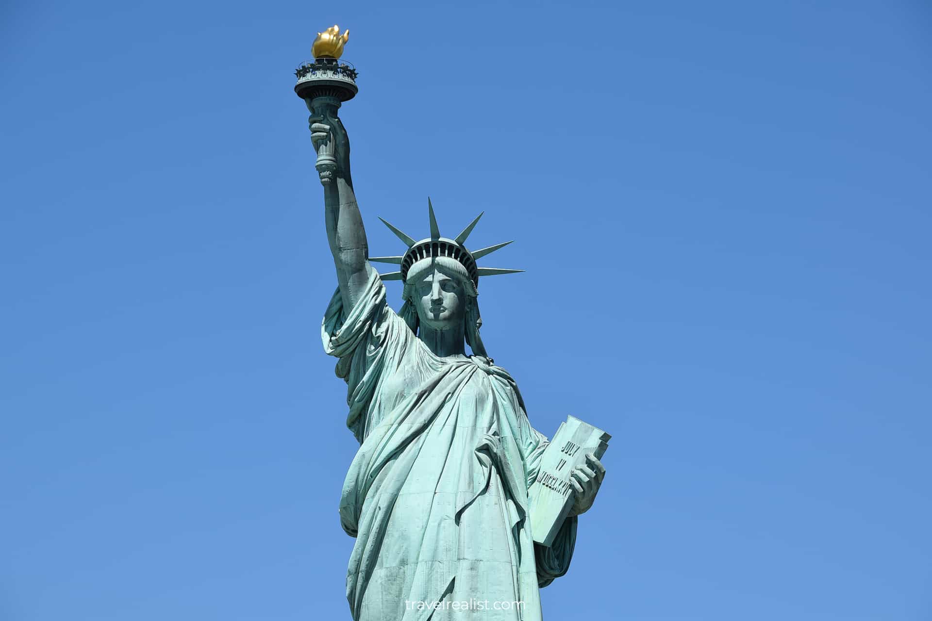 Statue of Liberty as seen from ferry in Upper New York Bay, US