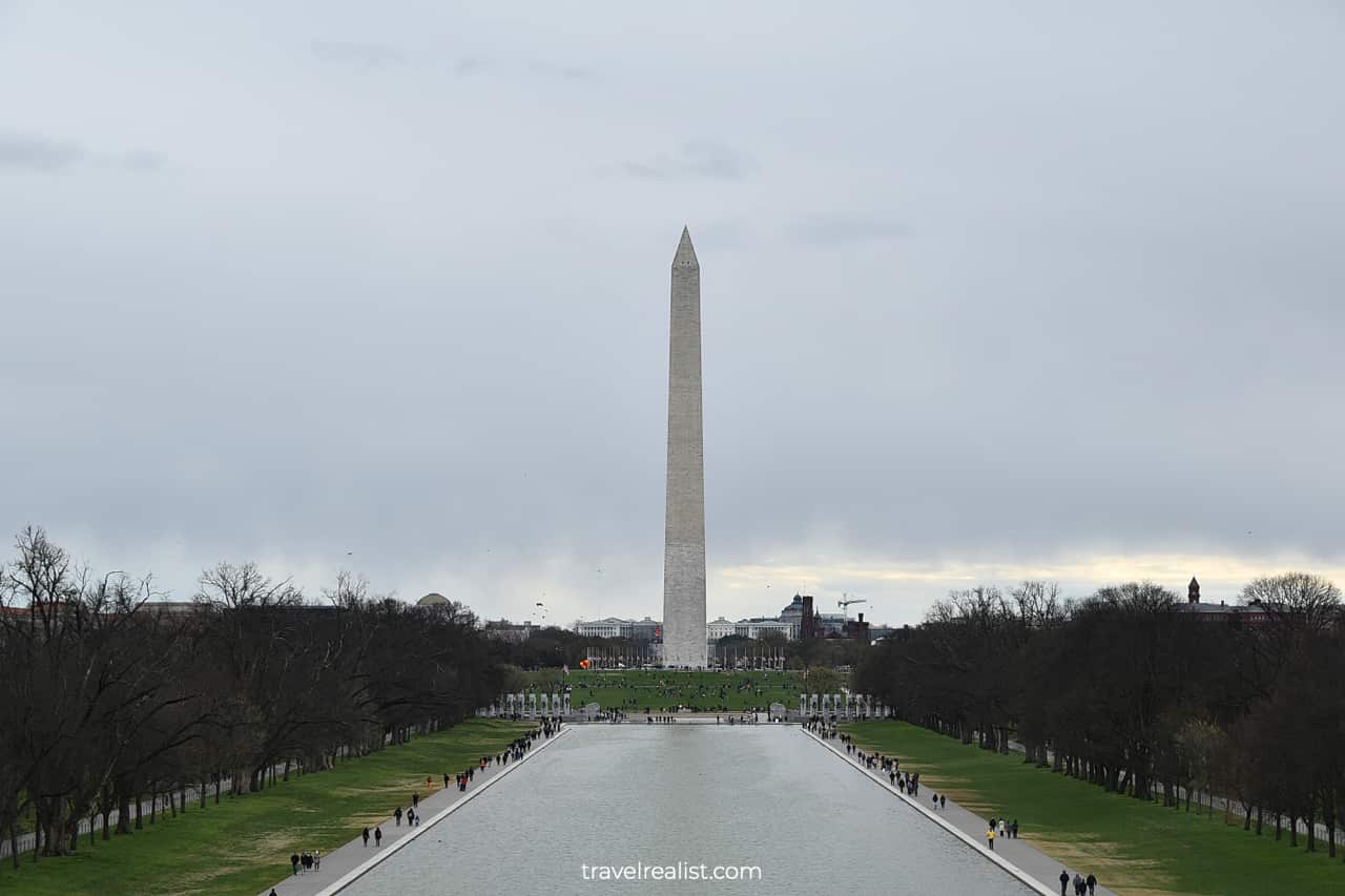 Lincoln Memorial Reflecting Pool and Washington Monument in Washington, D.C., United States