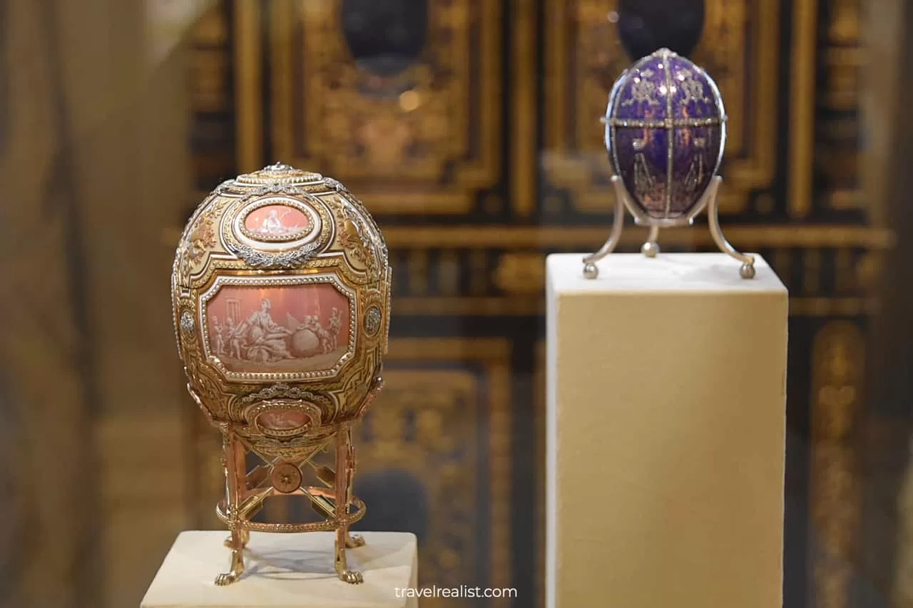 Fabergé eggs in Icon Room in Hillwood Estate in D.C., United States