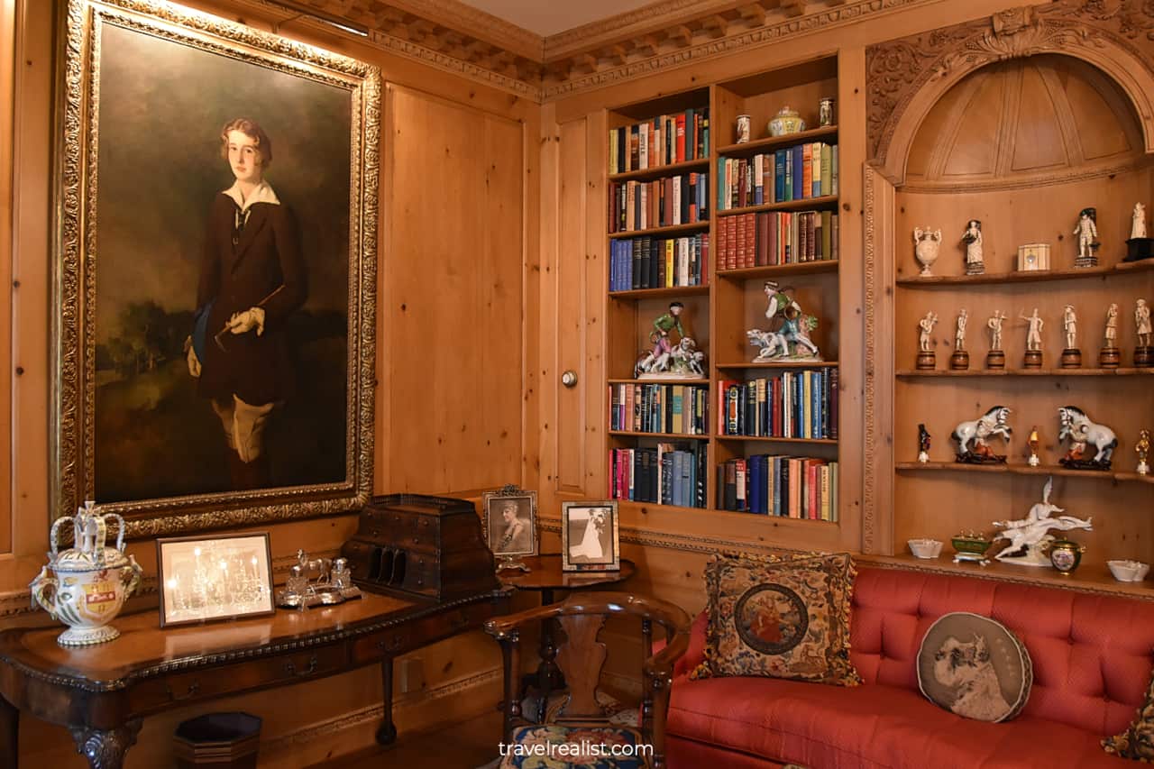 Books in Second Floor Library of Hillwood Estate in D.C., United States