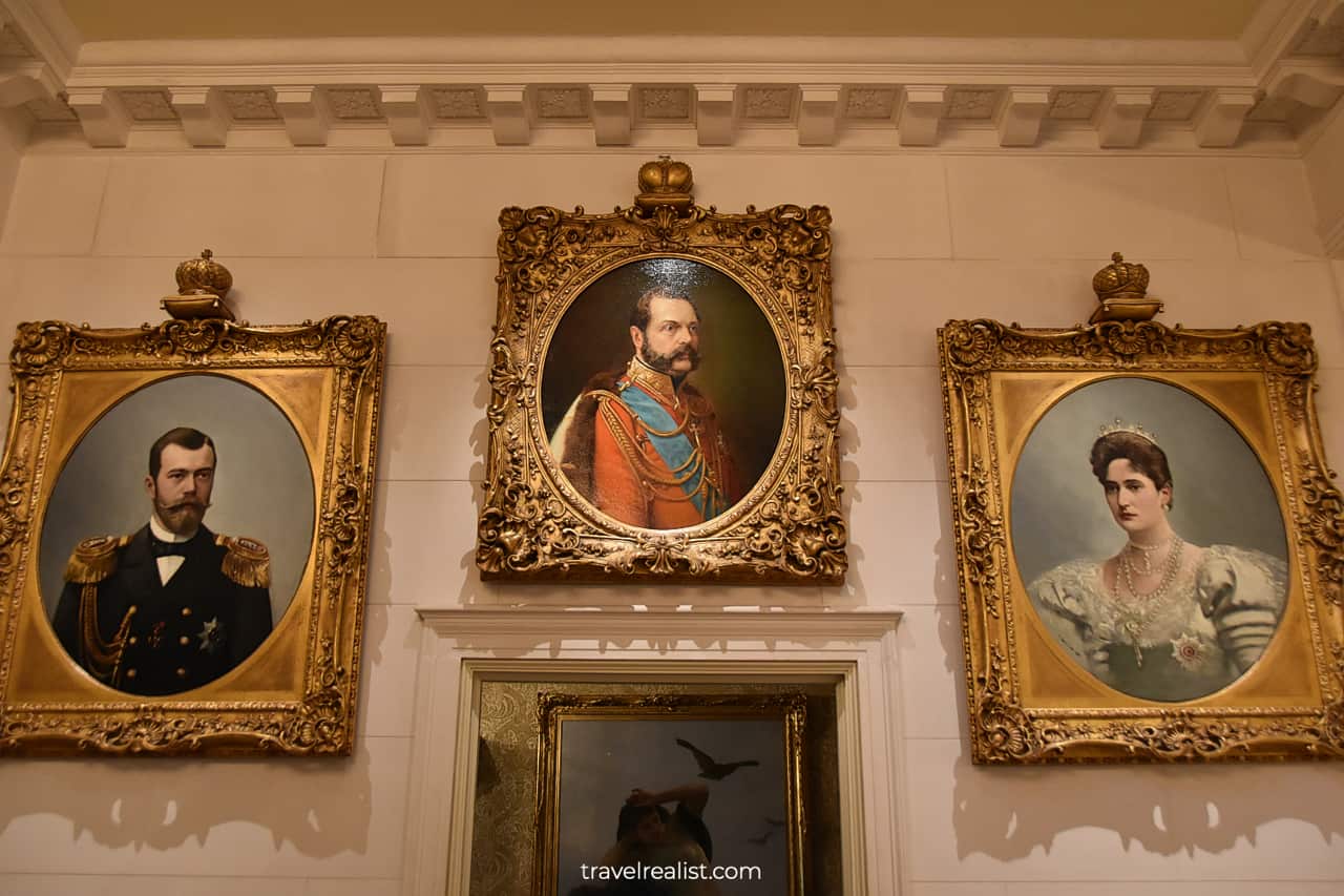 Portraits of Russian Emperors in Entry Hall of Hillwood Estate in D.C., United States