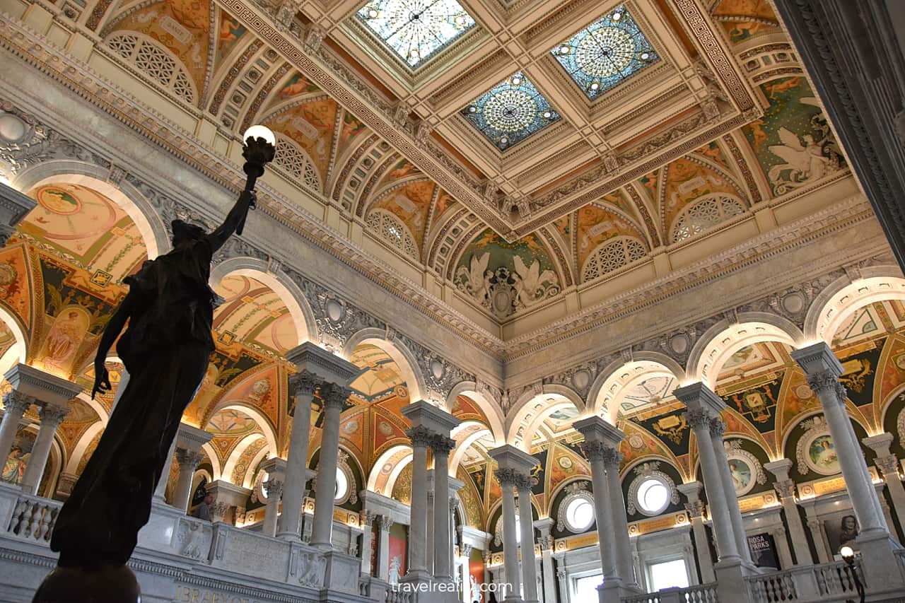 Statue in Great Hall of Thomas Jefferson Building in Washington, D.C., United States