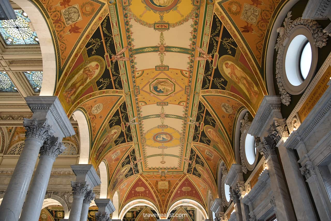 Printers' Marks in hallway of Library of Congress in Washington, D.C., United States