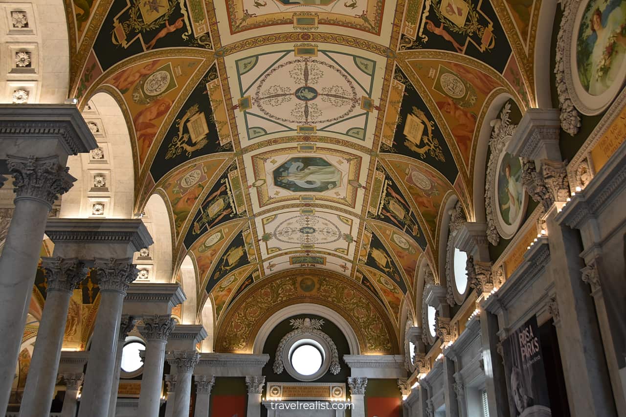 Hallway with Printers' Marks in Library of Congress in Washington, D.C., United States