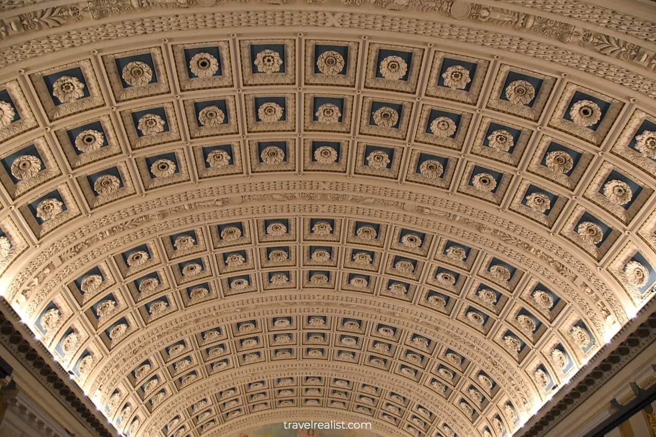 Coved ceiling in second floor Gallery in Library of Congress in Washington, D.C., United States