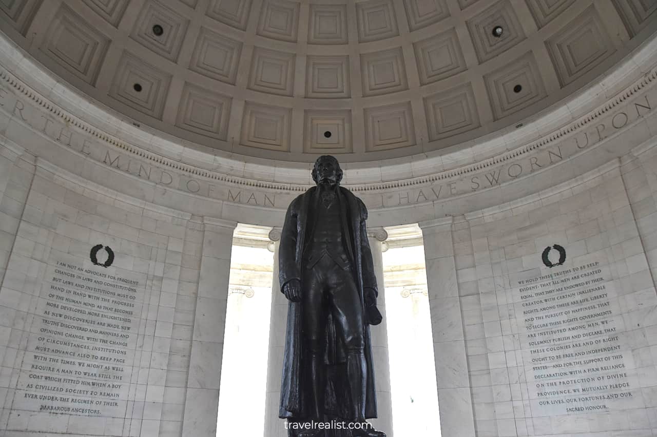 Inside Thomas Jefferson Memorial at National Mall in Washington, D.C., United States