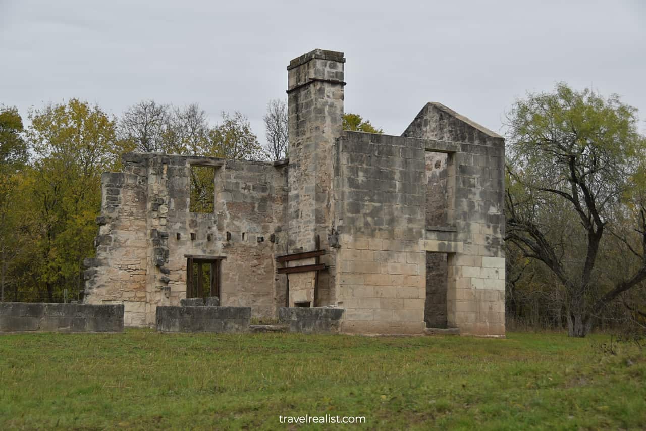 Old Rock House and McKinney Homestead in McKinney Falls State Park in Austin, Texas, US