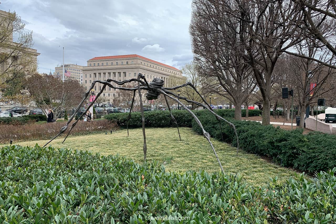 Spider sculpture in front of National Archives Museum, one of best places to visit in Washington, D.C., United States