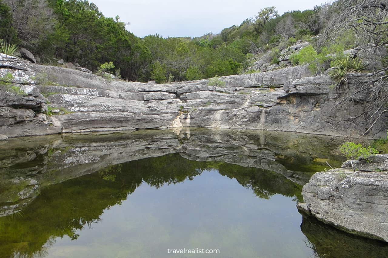 Tinaja rock bowl in Colorado Bend State Park, Texas, US