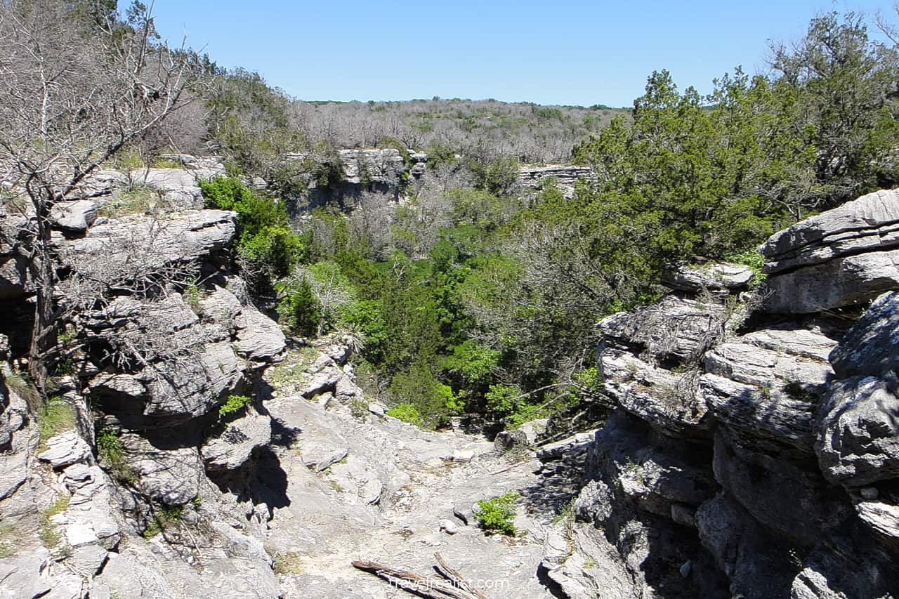 Dogleg canyon in Colorado Bend State Park, Texas, US