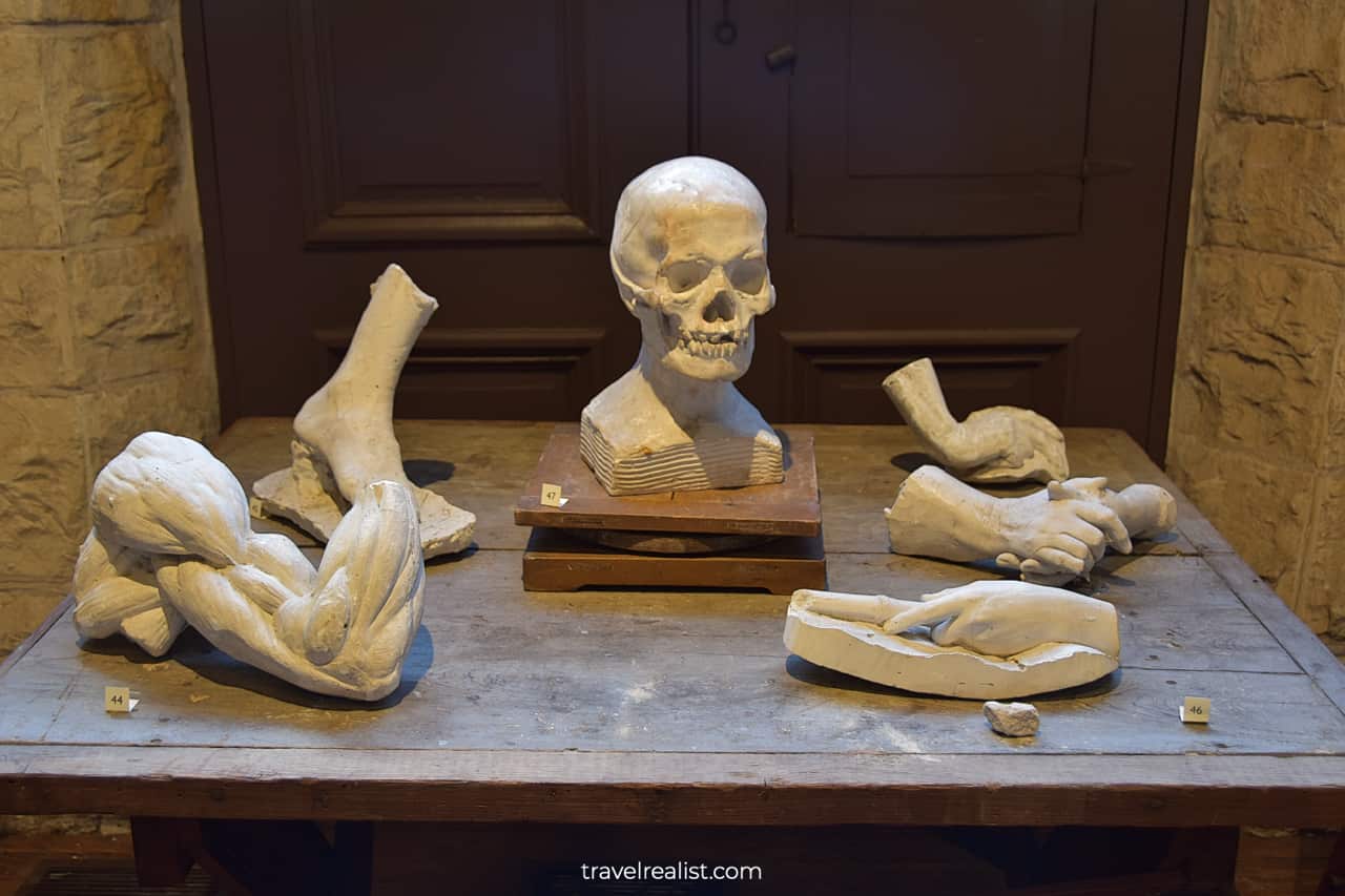 Body parts sculptures in Elisabet Ney Museum in Austin, Texas, US