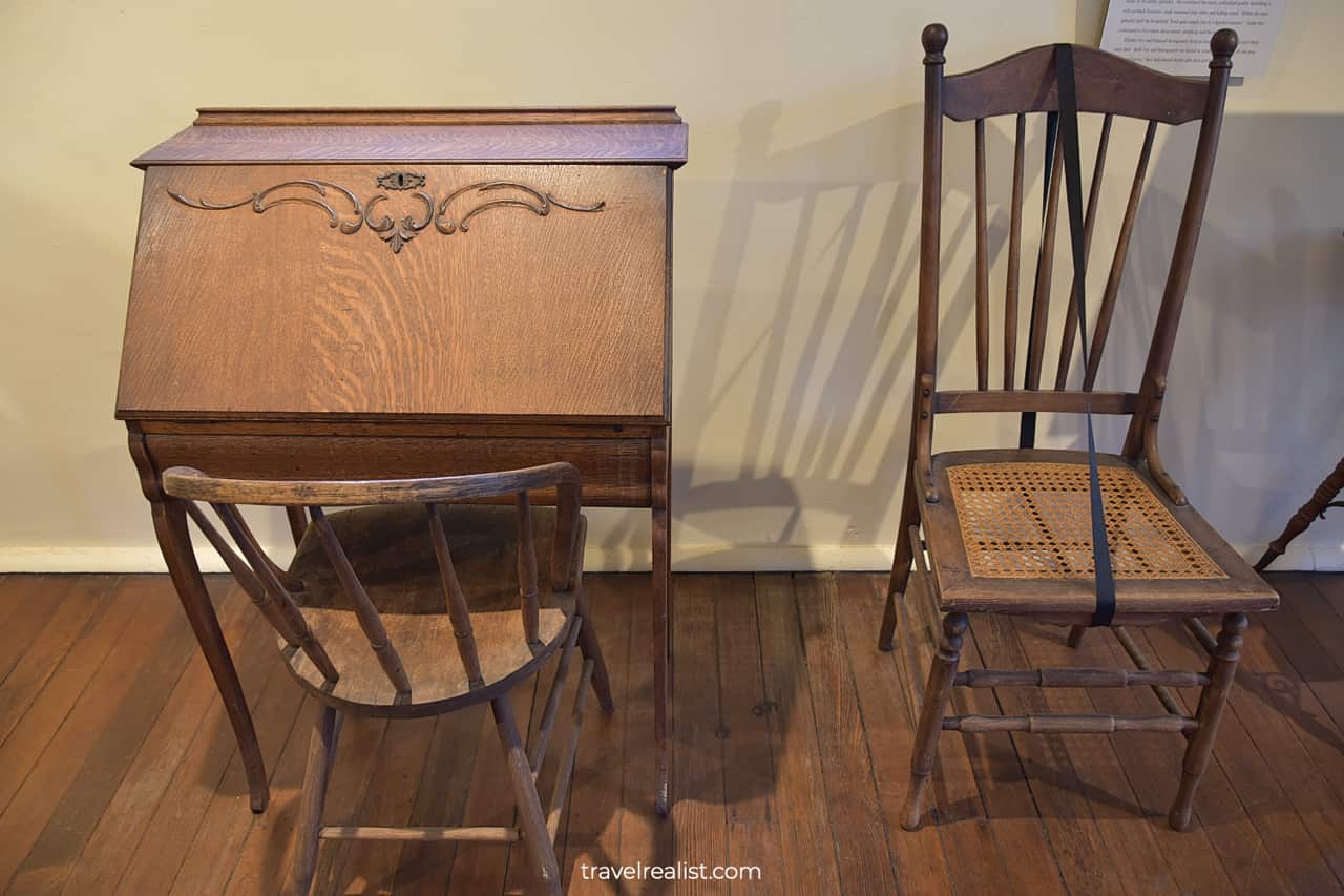 Chairs and cabinet in Elisabet Ney Museum in Austin, Texas, US