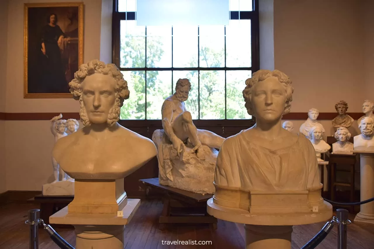 Edmund Montgomery and Self Portrait busts in Elisabet Ney Museum in Austin, Texas, US