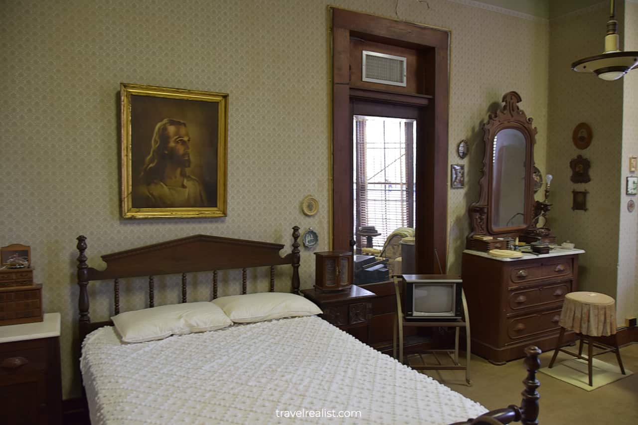 East Bedroom in Flower Hill Urban Homestead museum in Austin, Texas, US