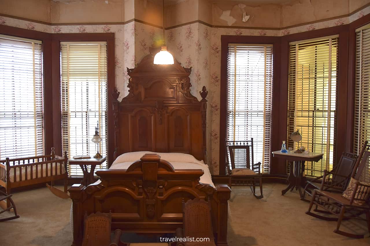 South Bedroom in Flower Hill Urban Homestead museum in Austin, Texas, US