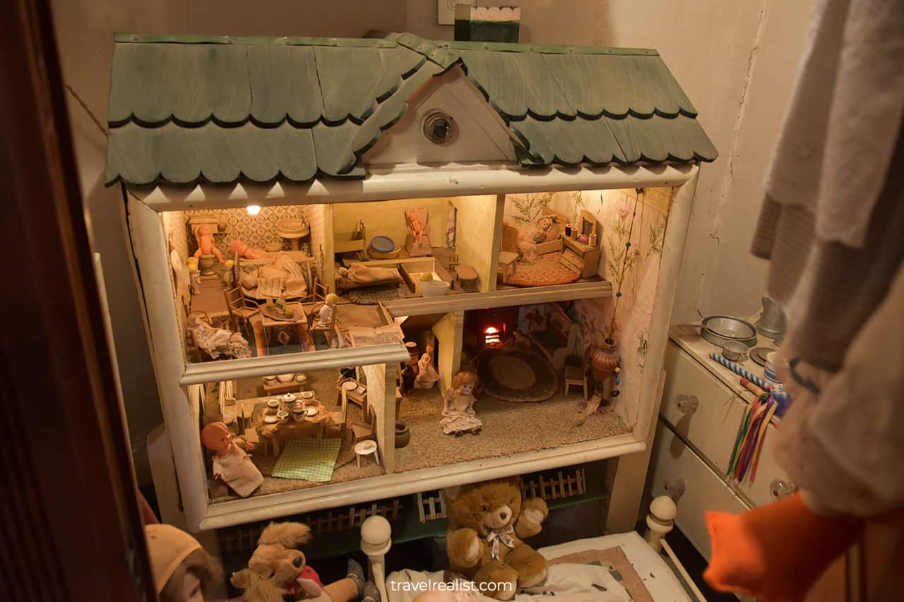 Doll house in Flower Hill Urban Homestead museum in Austin, Texas, US