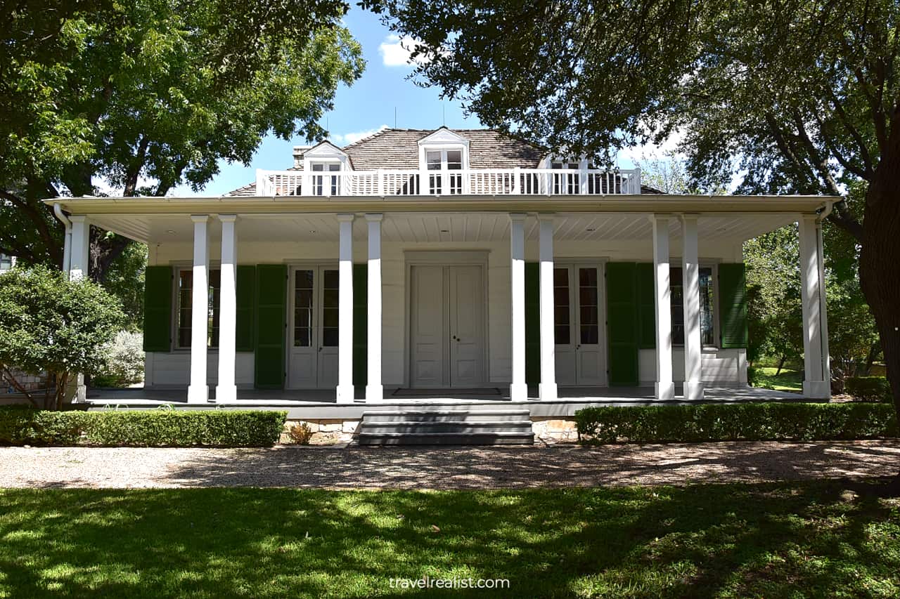 Front Porch view in French Legation State Historic Site in Austin, Texas, US
