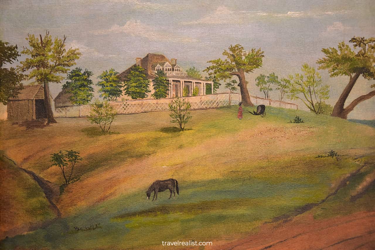 Mansion painting in French Legation State Historic Site in Austin, Texas, US