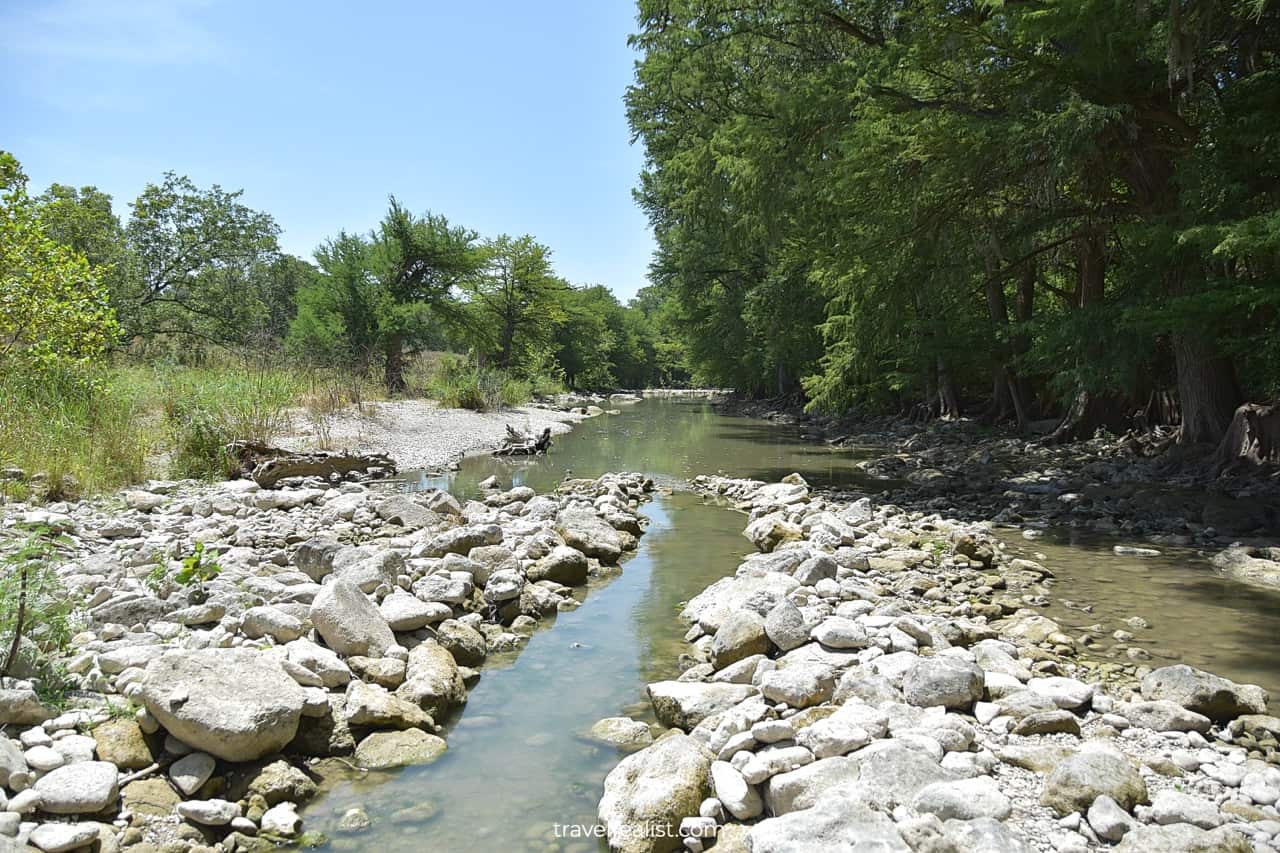 Guadalupe River Rapids in Guadalupe River State Park near San Antonio, Texas, US