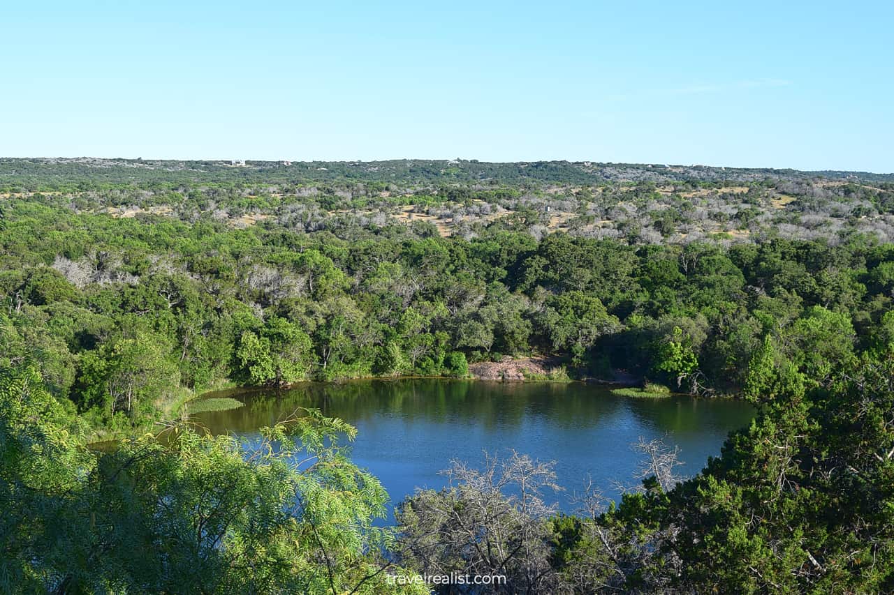 Devil's Waterhole and Spring Creek Delta in Inks Lake State Park, Texas, US