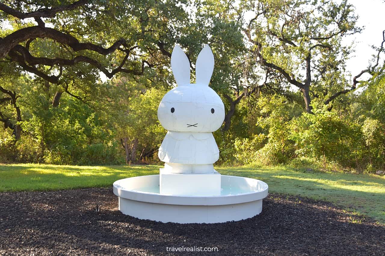 Miffy Fountain in The Contemporary Austin Laguna Gloria in Texas, US