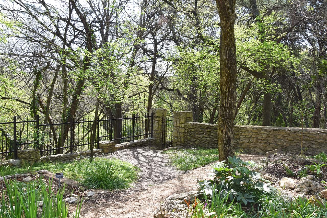 Fenced grounds of Mayfield Park and Nature Preserve in Austin, Texas, US