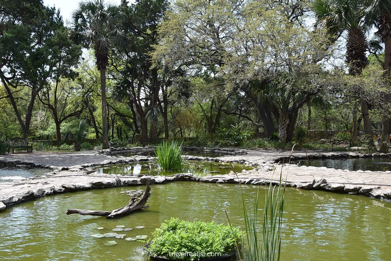 Ponds in Mayfield Park and Nature Preserve in Austin, Texas, US