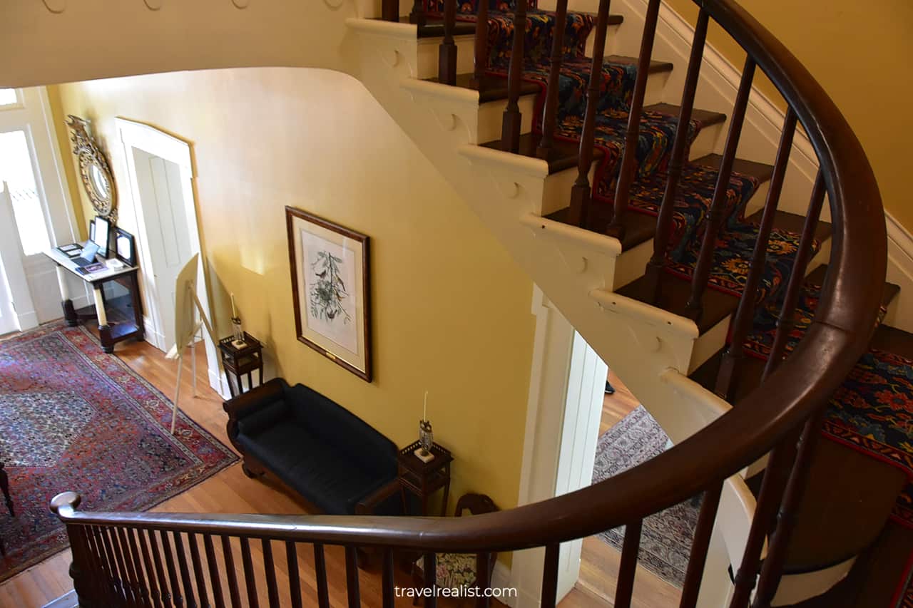 Staircase and Front Foyer at Neill-Cochran House Museum in Austin, Texas, US