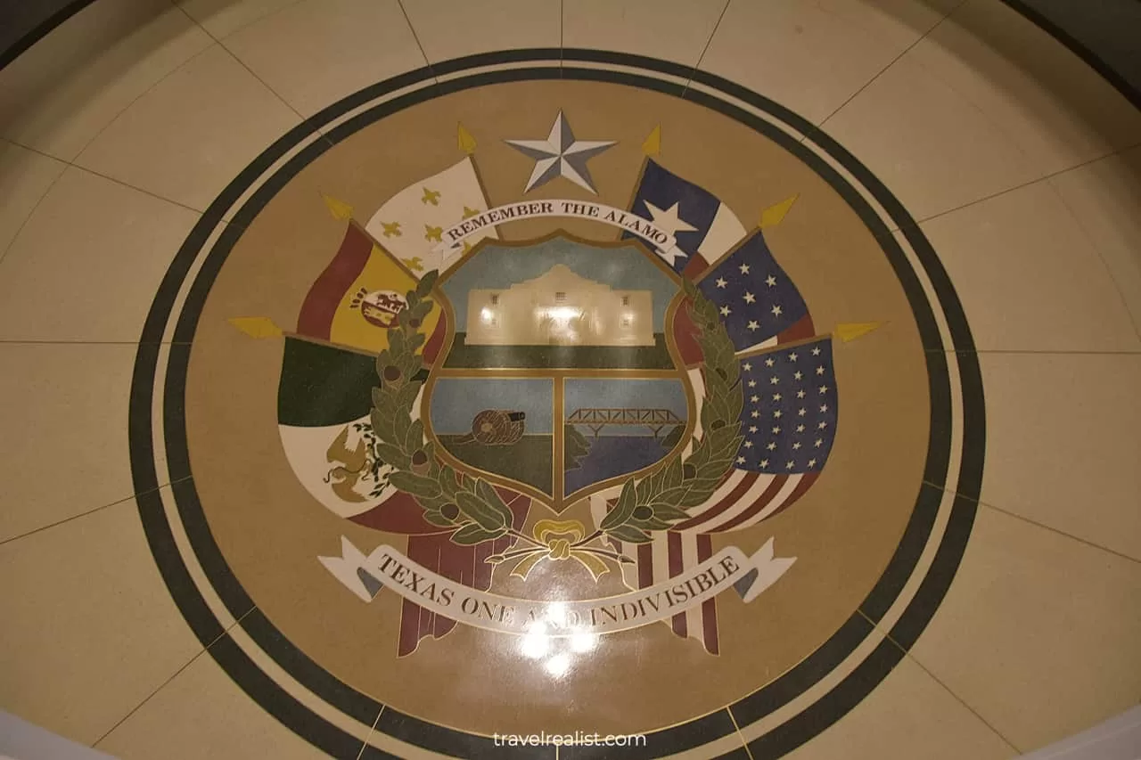 Reverse of the Seal of Texas in Texas Capitol in Austin, Texas, US