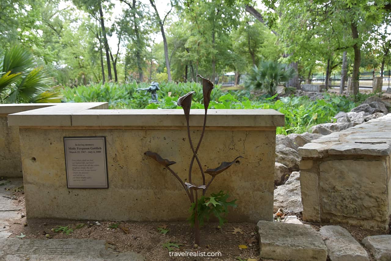 Memorial flower sculpture in Umlauf Sculpture Garden & Museum in Austin, Texas