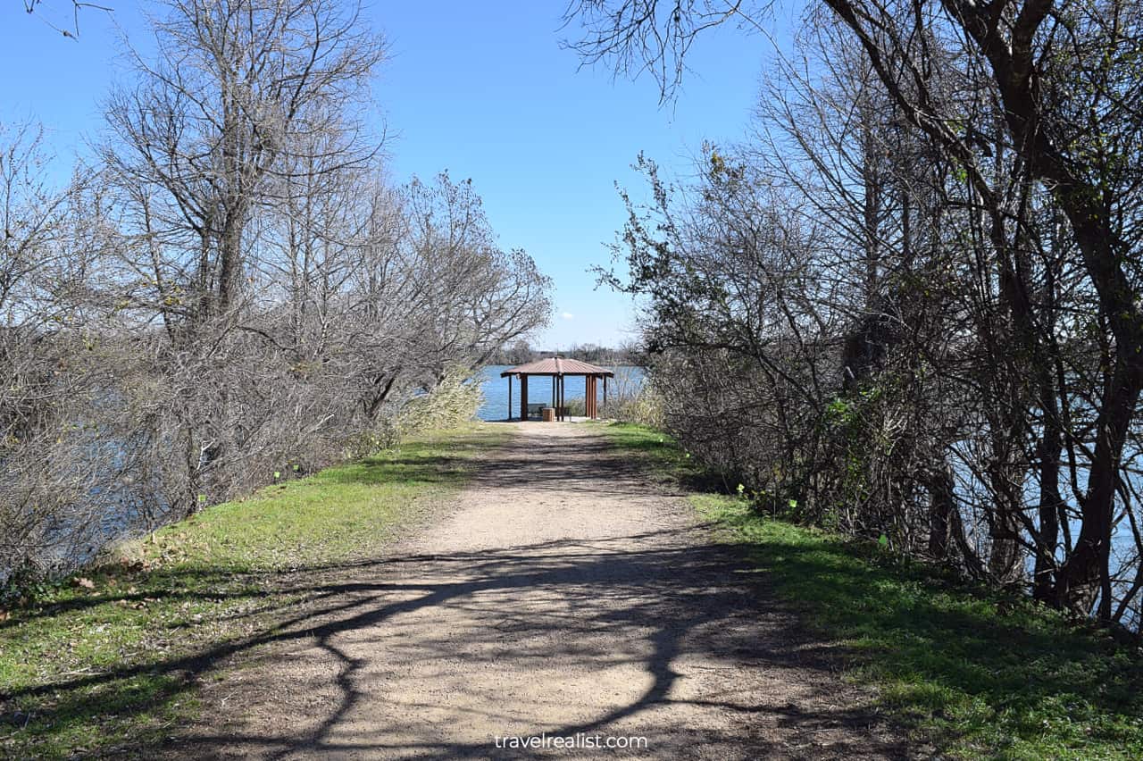Picnic Pavilion at Peace Point on Butler Hike and Bike Trail in Austin, Texas, US